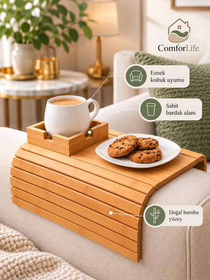 ComforLife Koltuk Üstü Bambu Tepsi