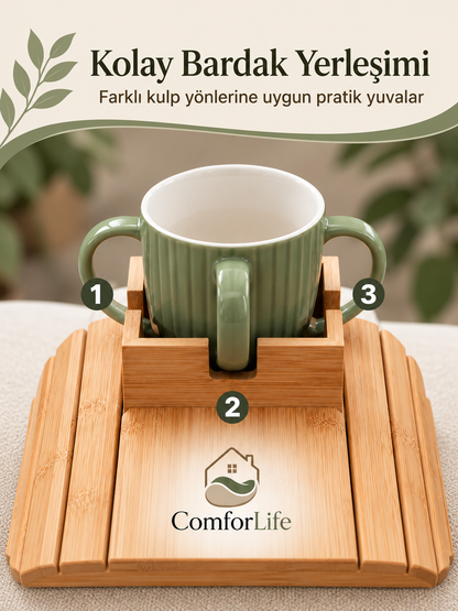 ComforLife Koltuk Üstü Bambu Tepsi